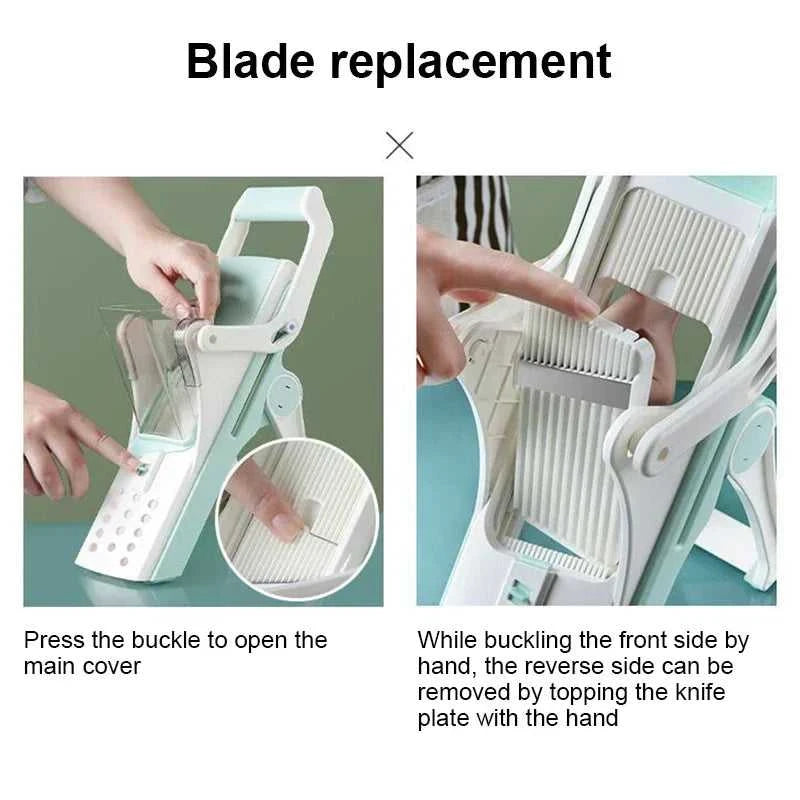 Donirt 5 in 1 Vegetable Cutter Mandoline Slicer Manual Food Chopper Fruit Potato Cucumber Carrot Meat Slicer Shredder Safe Slice The jack market .AU The jack market .AU Home $ 65 14:200006153#5 Blades