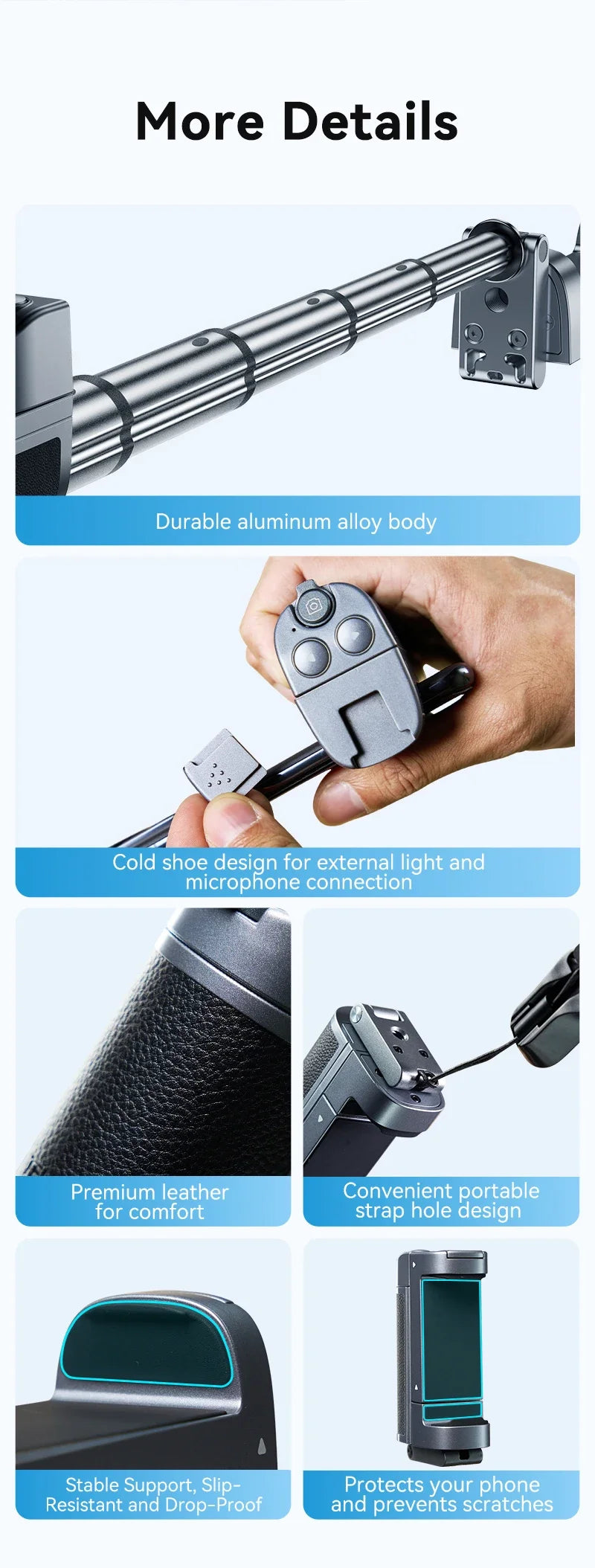 TELESIN Phone Camera Multi-function Selfie Handle Bluetooth Phone Stand Selfie stick Remote Control Adapter Grip Handle Holder