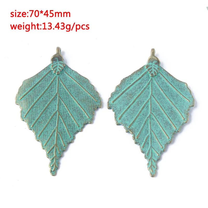 2pcs/lot Verdigris Patina Elephant/Heart/Leaf/Flower/Dragonfly/Butterfly/Swirl/Wing Pattern Pendant Fashion Jewelry Material