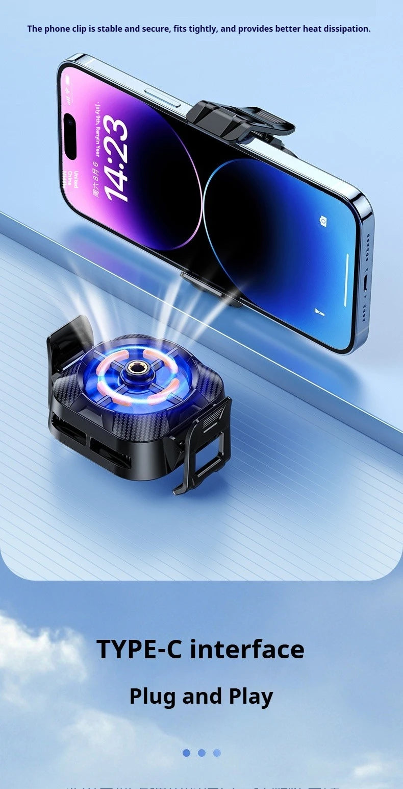 New Mobile Phone PUBG Game Cooler Semiconductor AI Temperature Control with RGB Light Magnetic/Back Clip Cooling Radiator