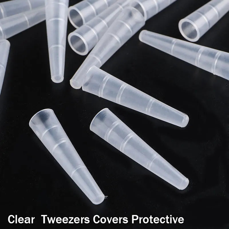 100Pcs Eyelashes Tweezers Silicone Covers Tweezers Tips Protect Case Prevent Tweezer From Hit Eyelashes Extension Supplies