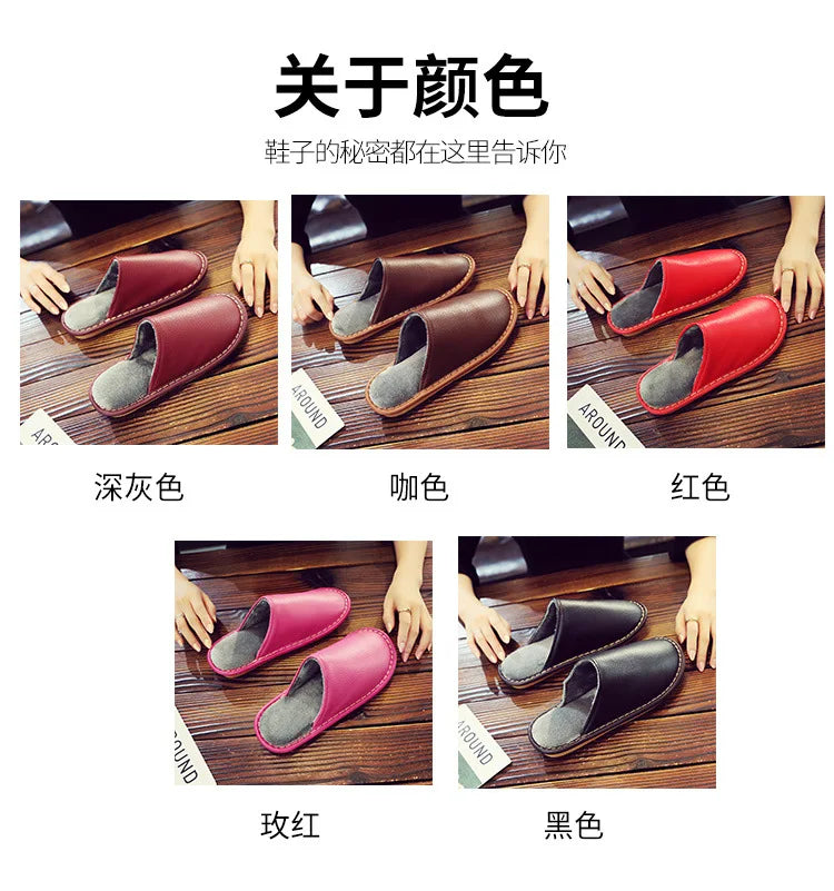 Soft Short Plush Men's Slippers Plus Size 44-45 Indoor Leather Slippers Winter Fashion Shoes 2026 New Unisex Home Slippers