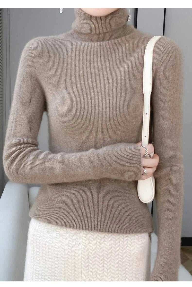 100% Merino Wool Long-sleeved Turtleneck Pullover Women's Autumn Winter Slim Sweater Basic Women's Clothes Cashmere Sweater The jack market .AU The jack market .AU Woman Fashion $ 75 14:1052#black;200007763:201336100;5:4182
