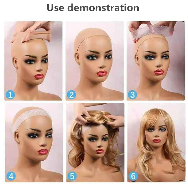 Silicone Wig Band & Stretchy Cap - Non-Slip, Seamless Comfort for Yoga & Daily Wear