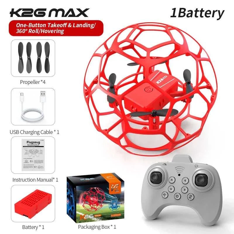 K26 MINI Air Soccer Competitive Drone | 360° Full Protection Crash-Proof | Hand Throw Takeoff No Remote Skill Birthday Gift The jack market .AU The jack market .AU Drones $ 71 14:193#K26-Red