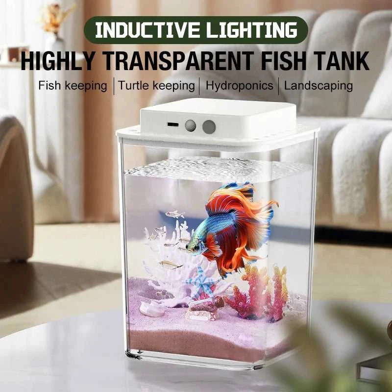 Desktop fish tank, new aquarium, lazy person, no water change, self circulating ecological fish tank, living room, small ecologi The jack market .AU The jack market .AU Fishing Gear $ 34 14:100018786#black