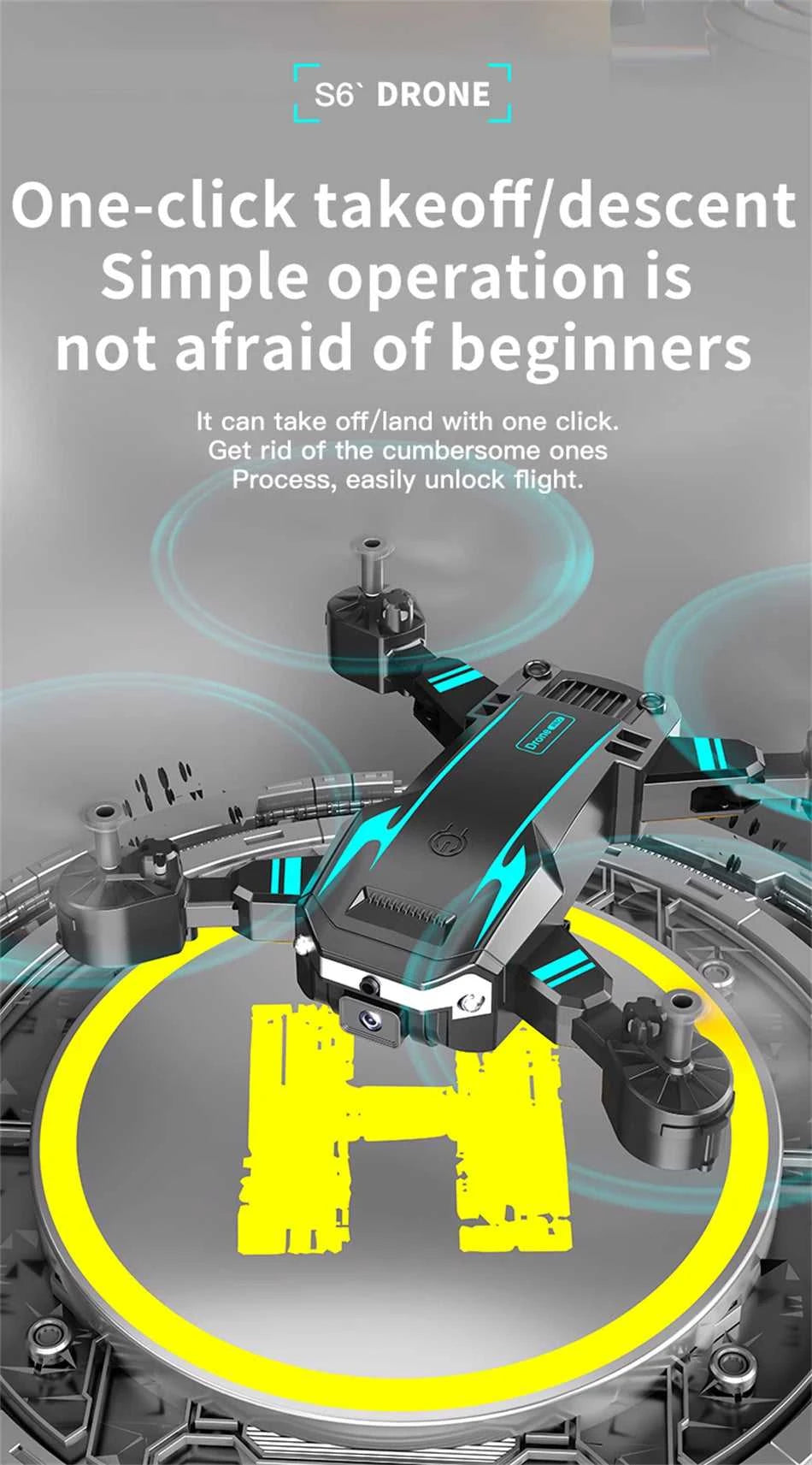 New Hot Sell S6 Drone Profesional 8k 4K HD Camera Optical Flow 5G Control Screen Obstacle Avoidance Quadcopter APRON Kid Gift The jack market .AU The jack market .AU Drones $ 89 14:10#MAX BLUE;200000828:201589807#Dual 8K