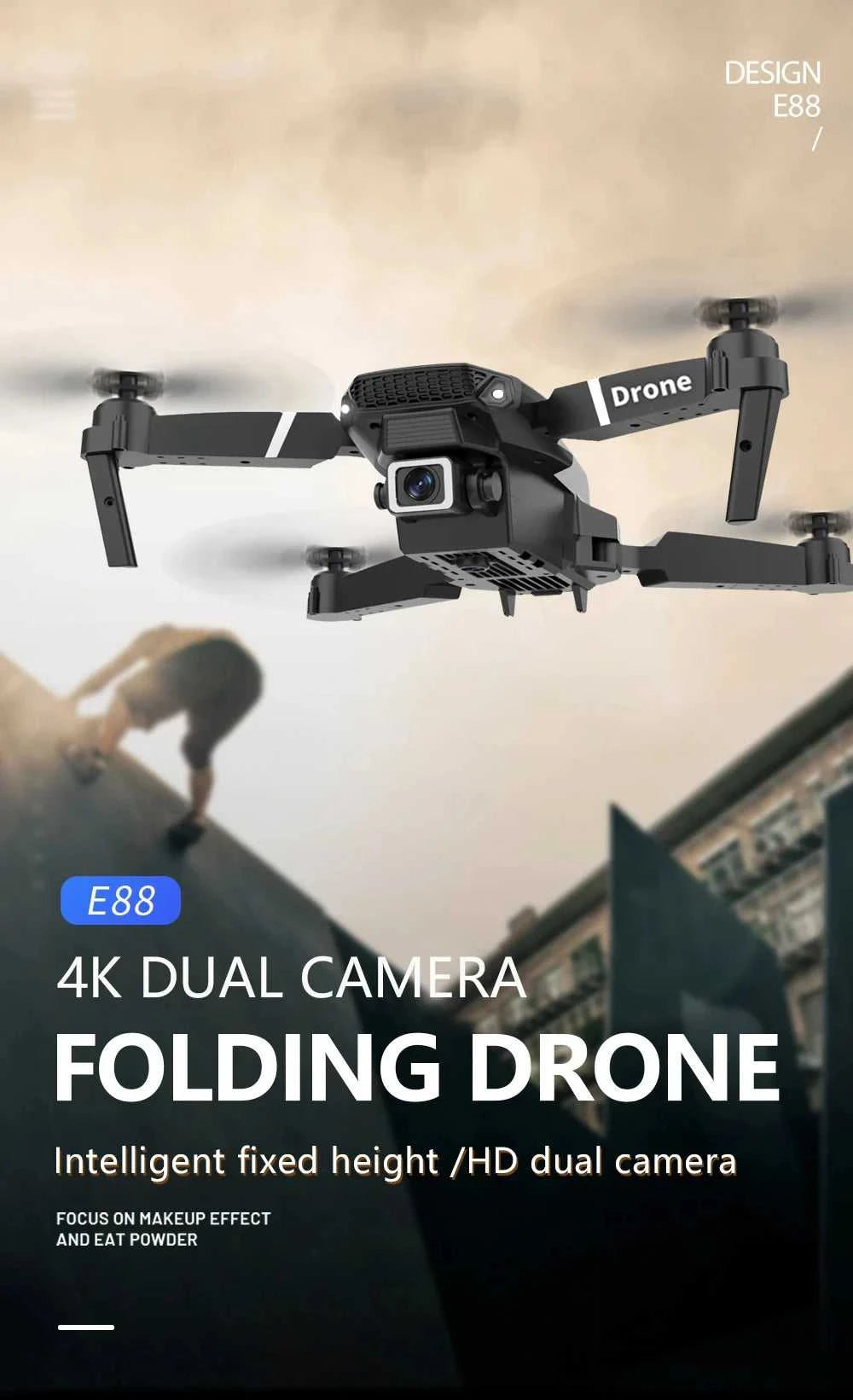 Lenovo New Drone E88 Pro RC 20000M Quadcopter Drone FPV WiFi Foldable With Mod Altitude Resistance 8K Camera Wide-angle Shootin The jack market .AU The jack market .AU Drones $ 78 14:29#B-no-Cam