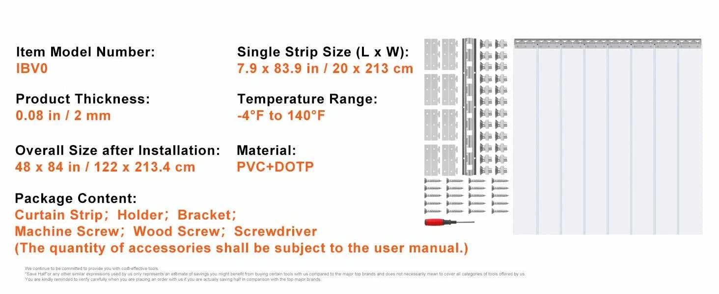 SucceBuy PVC Clear Strip Curtain 84" x 38"/48"/60" Plastic Windproof Door Freezer Curtain Hanging Strips for Warehouse Home The jack market .AU The jack market .AU Home $ 109 14:200002130#38x84in;200007763:201336105