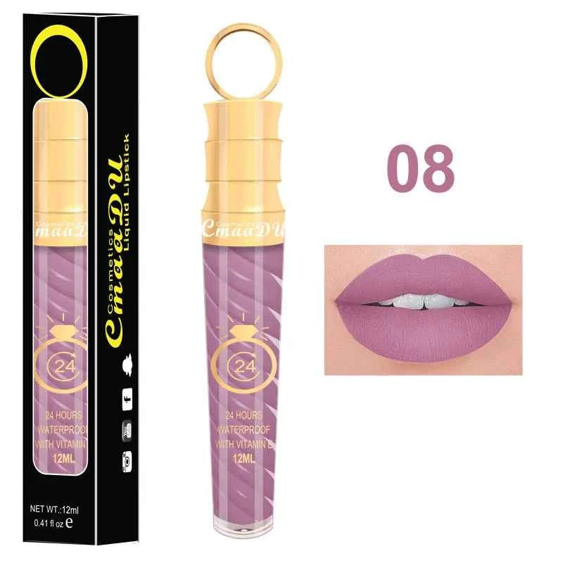 1 Pcs Matte Lip Gloss Waterproof Selection Spiral Glossy Lipstick Long-lasting Non-stick Cup Non-fading Exquisite Gift