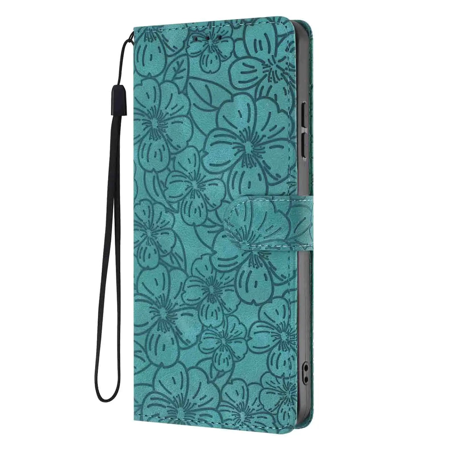 Edge Leather Flip Case for Motorola G73 G53 G13 G23 G62 G52 G32 G22 G31 G20 G41 - Cherry Blossom Design