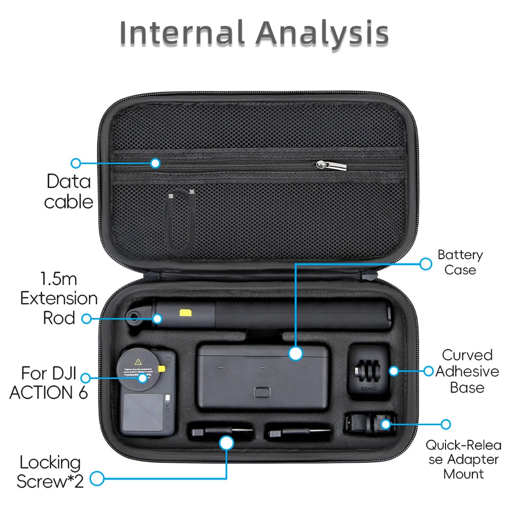 For DJI Osmo Action 6 Storage Bag Camera Shoulder Protection Bag Portable Travel Handbag Box For DJI Action 6 Accessories