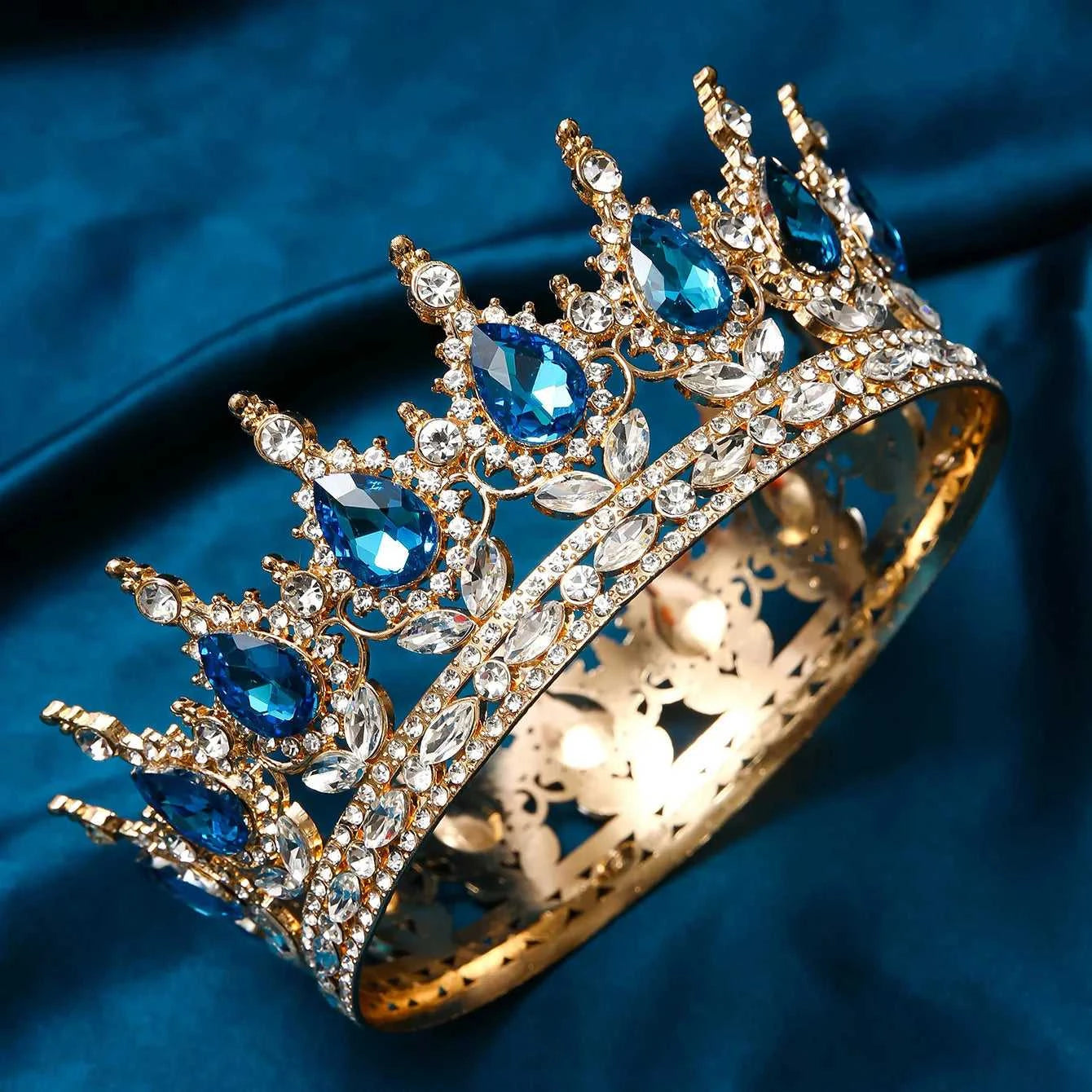 Wholesale Gold Crystal Headdress Prom Pageant Full Round Circle King Crowns For Cake Decoration The jack market .AU The jack market .AU Jewellery & Chains $ 65 200001033:200025551#C21;351:200001569