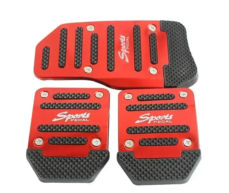 Car Pedal Cover Kit Pedali Red/Blue/Silver Auto Parts New 3Pcs/set Universal Anti Slip Aluminum Manual Transmission