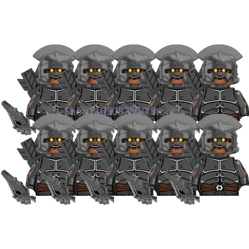 MOC Military Soldier Movie Character Building Blocks Accessories Medieval Castle Knight Helmet Shield Mini Brick Gift Toy E008