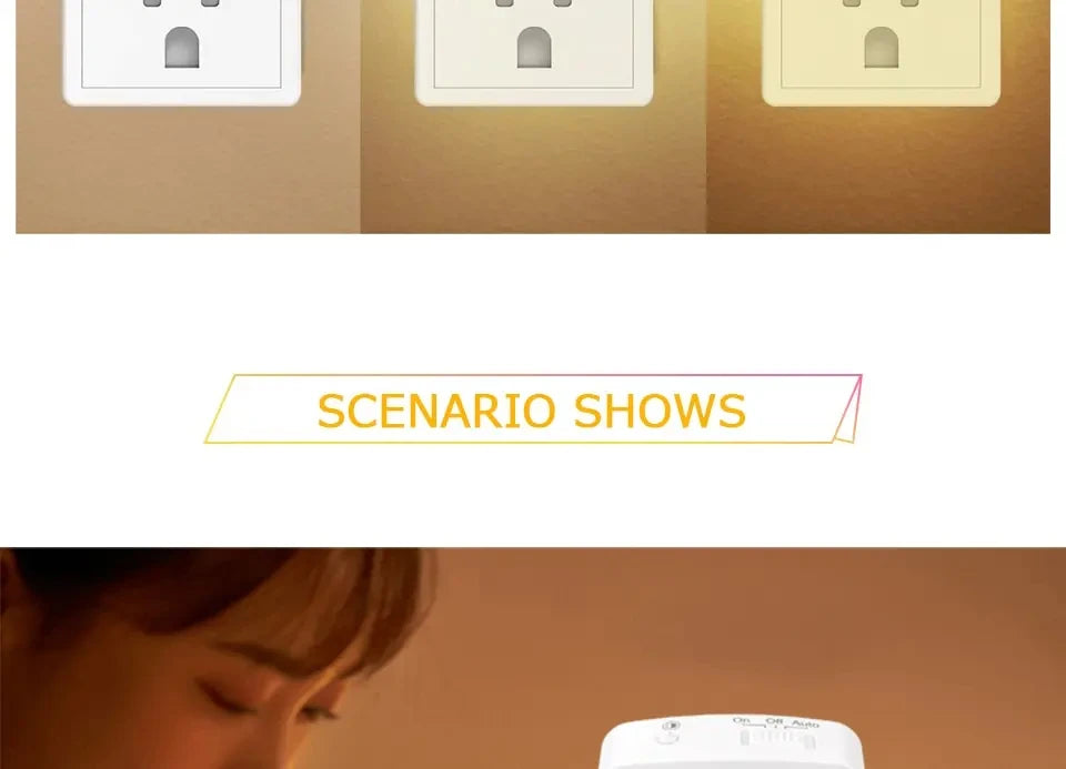 LED Night Light With Motion Sensor Light EU US Plug Socket Lamps Children Night Lights Wireless Wall Bedside Bedroom Night Lamp - Jack market 1988Jack Market 1988