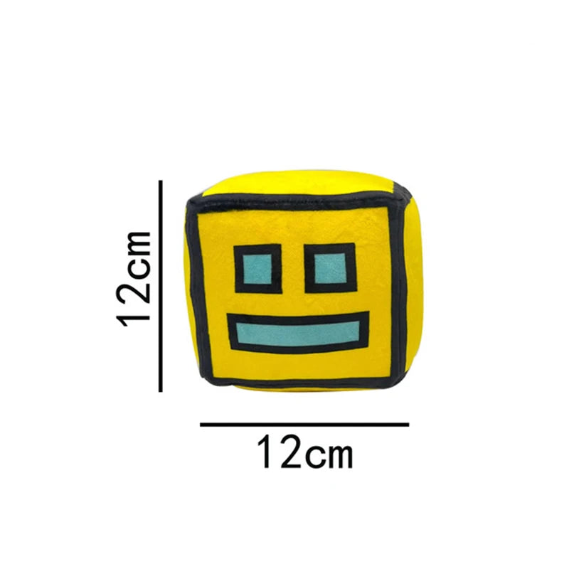 12cm Geometry Dash Game Plush Toy Cute Cartoon Anime Game Doll Soft Stuffed Peluche Plushie Toys Home Decor Child Birthday Gift