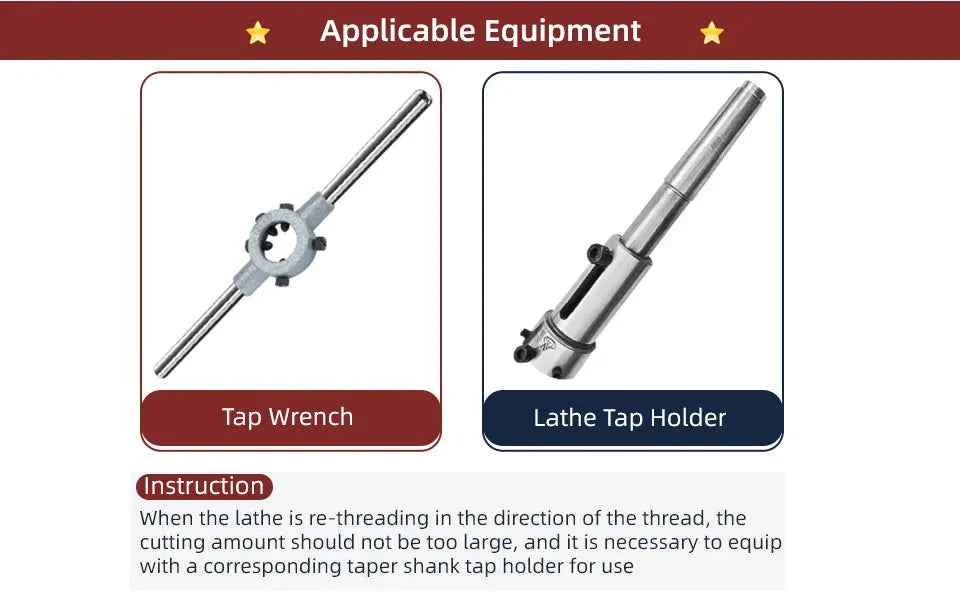 SIQICNC Round Dies ISO Right Hand Thread Tap HSS Tool M3-M20