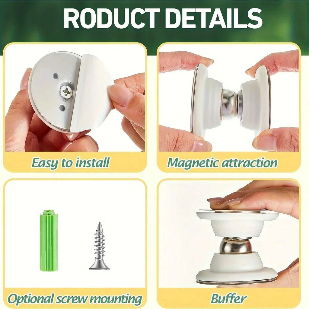 Magnetic Door Stopper Holder Free-punch Kitchen Door Stop Silicone Anti Collision Windproof Household Accessories Retainer The jack market .AU The jack market .AU Home $ 50 14:10#white