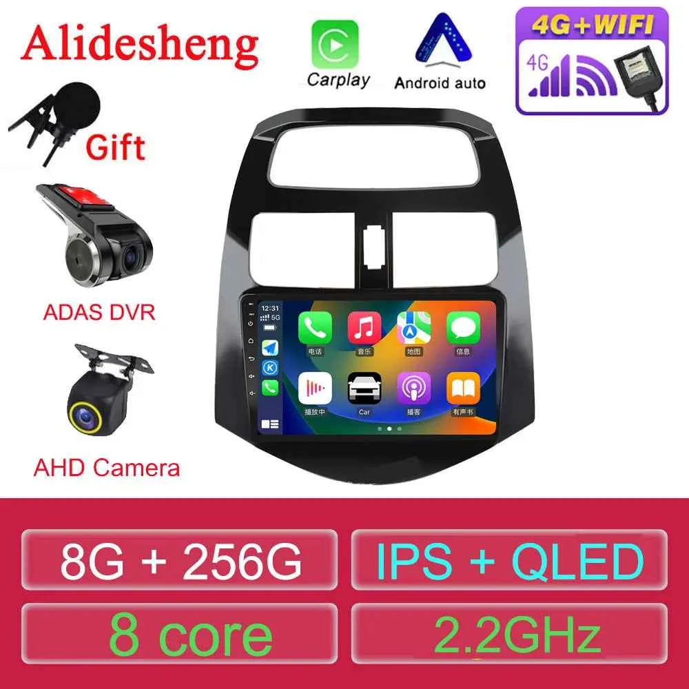 For Chevrolet Spark Beat Matiz Creative Android 12 Car Radio Audio video multimedia Player GPS Navigation 8G + 256G Carplay Auto