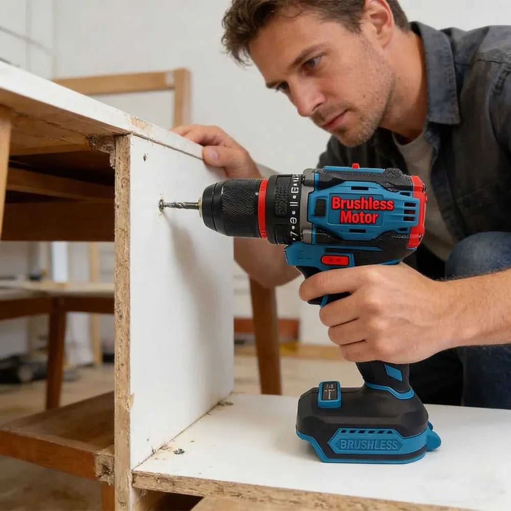 10mm Brushless Electric Impact Drill Driver 2-Speed Cordless Power Tool for Home DIY Construction 18V Battery Not Included The jack market .AU The jack market .AU Home $ 84 14:771#No battery