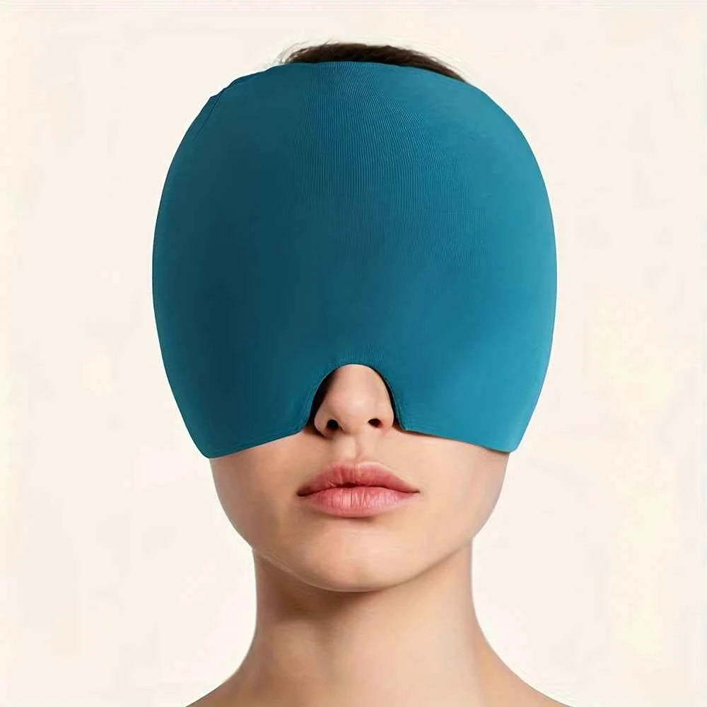 Migraine Relief Cap - Dual Hot & Cold Therapy Head Wrap for Headaches, Sinus Pressure & Puffy Eyes