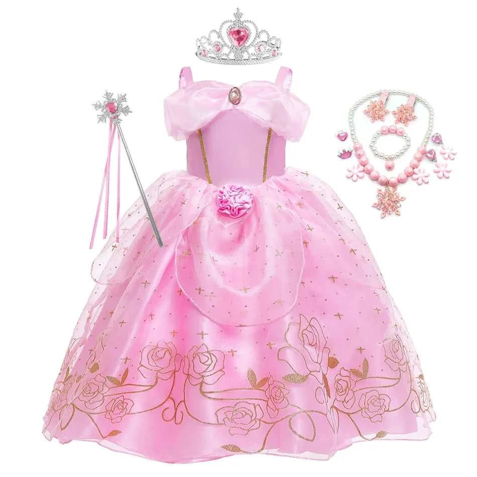 Kid Princess Pink Dress Girl Summer Fancy Party Clothes Children Sleeping Beauty Flower Dresses Christmas Carnival Costume Cloth The jack market .AU The jack market .AU Mum & Kids: Essential Products for Every Family $ 49 14:200001438#Aurora03;200000463:200661901#6-7T (Size 140)