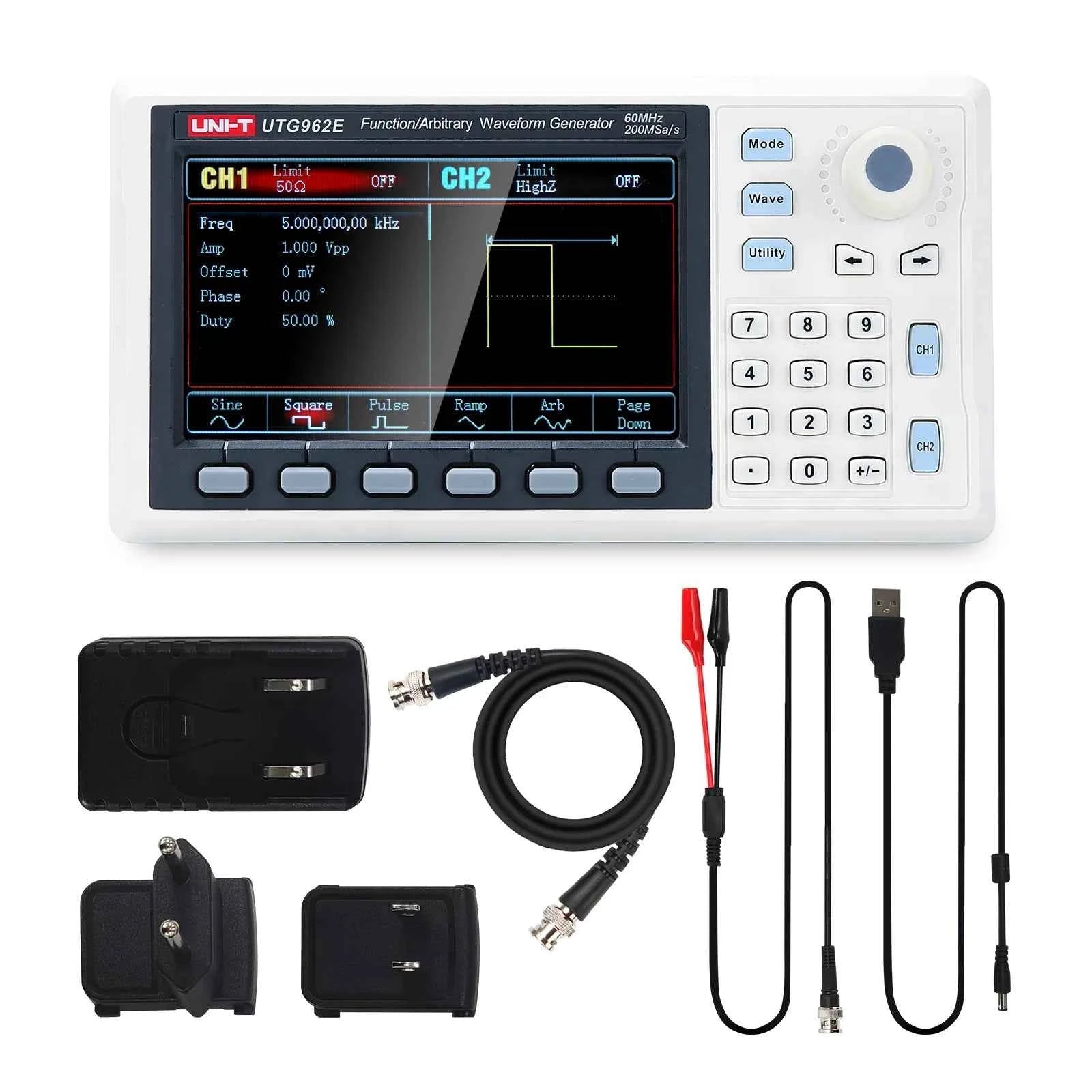 UNI-T Portable Dual Channel Signal Generator - 30MHz/60MHz Arbitrary Waveform Creator