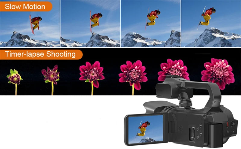 4K Professional Video Cameras for Photography 64MP Ultra HD 18X Digital Zoom Camcorders YouTube Live Streaming Vlog Recorder