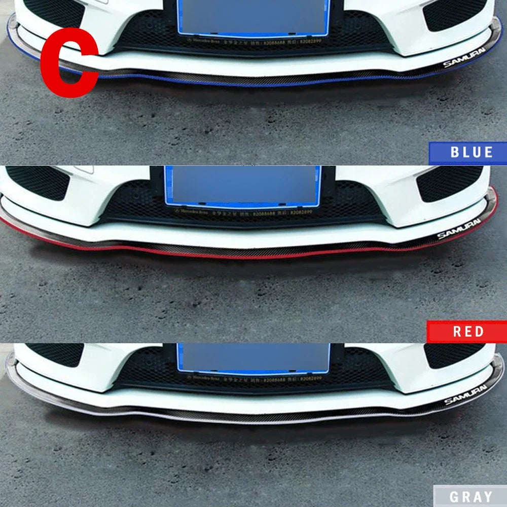 2.5M Car Front Bumper Lip Protector Carbon Fiber Rubber Splitter Chin Spoiler Side Skirt Rubber Anti Scratch Protector Body Kit