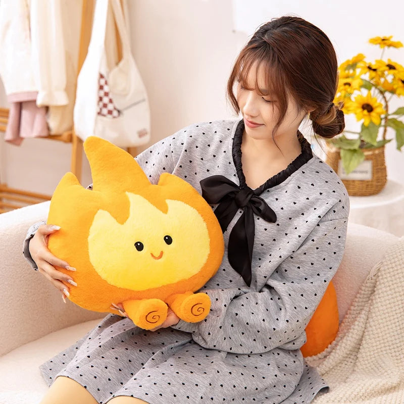 46CM Cute Little Fire Man Plush Toys Cartoon Anime Stuffed Dolls Kawaii Room Decor Toy Hobby Collection