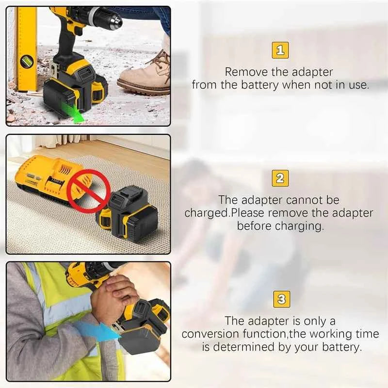 Portable Dual Battery 2-in-1 Battery Adapter Converter for Dewalt 18V 20V Li-ion Batteries for Dewalt 20V Cordless Power Tools