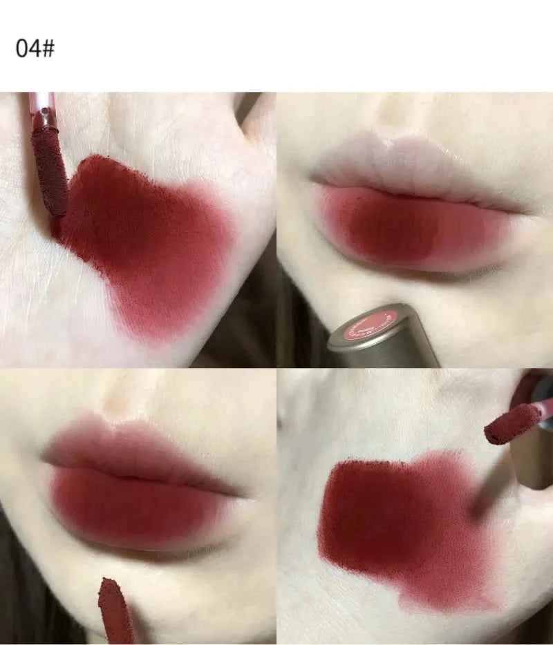 Dark Brown Velvet Matte Lip Gloss - Waterproof Liquid Lipstick for Confident Nude Coffee Brown Lips