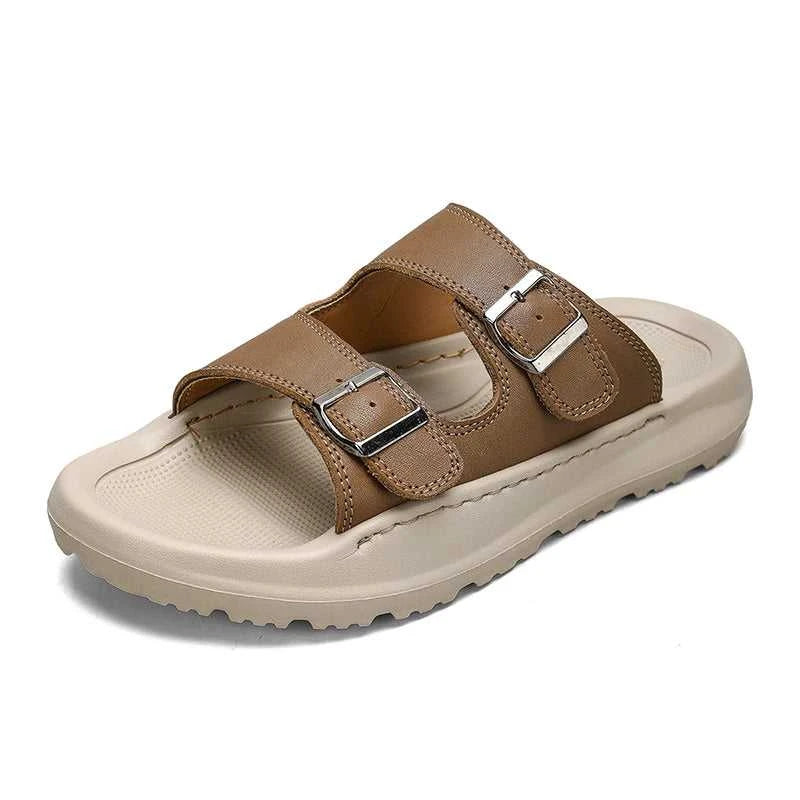 Italian Leather Double Buckle Cowhide Slippers for Men Hotel Beach Summer Shoes High Quality Slip on Light Flats Male Flip Flops The jack market .AU The jack market .AU Step Up Your Style: Trendy Shoes for Every Occasion! $ 90 14:193;200000124:100013888