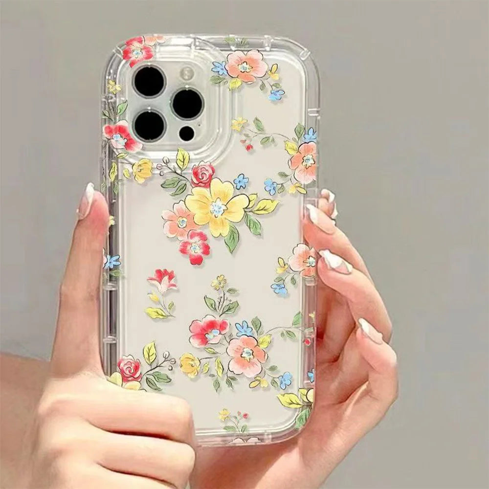 Case For iPhone 17 16 15 14 Pro Max 13 12 11 Colorful Floral Pattern Soft Phone Cover For iPhone XS XR X 7 8 Plus 16e 17Air Case