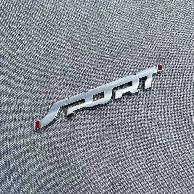 3D Metal Black Logo Sport Emblem Letters Sticker Car Front Grill Badge Trunk Decal For Sport Sticker Accessories