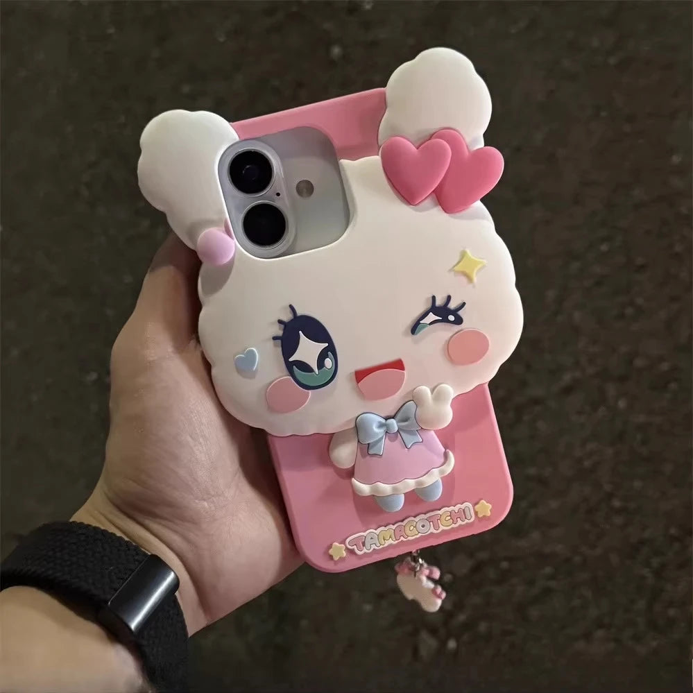 Cute 3d Tamagotchi Phone Case Suitable For Iphone 16 Promax Iphone 15 Cute Mametchi Lovelitchisilicone Phone Case