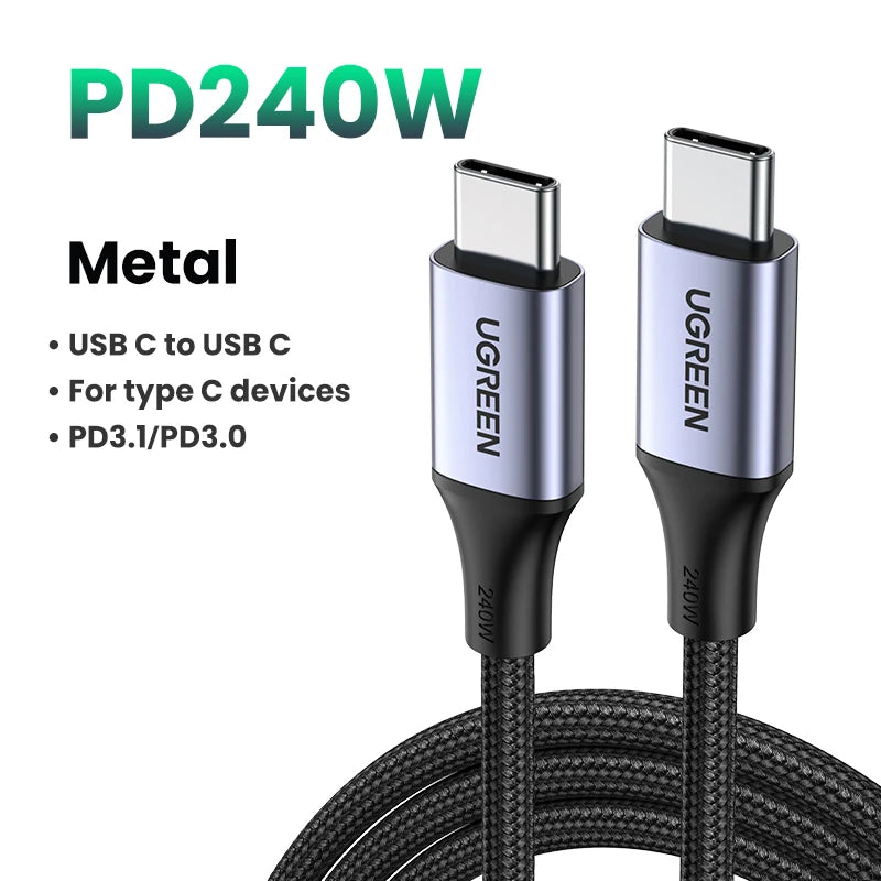 UGREEN 2 Pack USB C Cable - 100W Fast Charging, 5A for Samsung S26, iPhone 17, Laptops & More