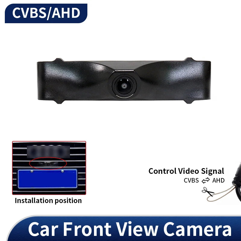 AHD Car Front View Camera Night Vision Waterproof Front Grille Camera For Audi A6 A6L C7 C8 4G Avant 2012 ~ 2018