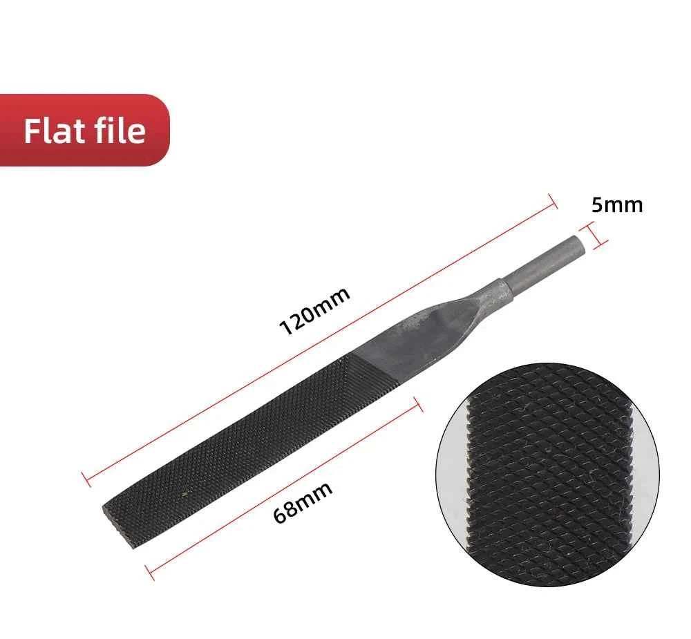 4pcs Air File Bit Set - 5mm Flat Polishing & Grinding Bits for Electric & Pneumatic Tools