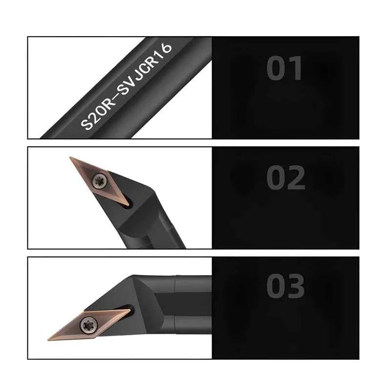 TUOZ CNC Lathe Tool Holder - Precision SVJCR for S10K-S20R Inserts, Enhanced Turning Performance