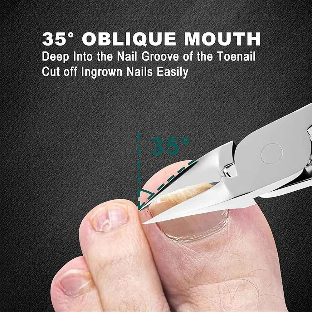 ElderCare Nail Clipper Set - 4pcs Extra Large Nail & Toe Clippers with Wide Mouth for Easy Use by Seniors