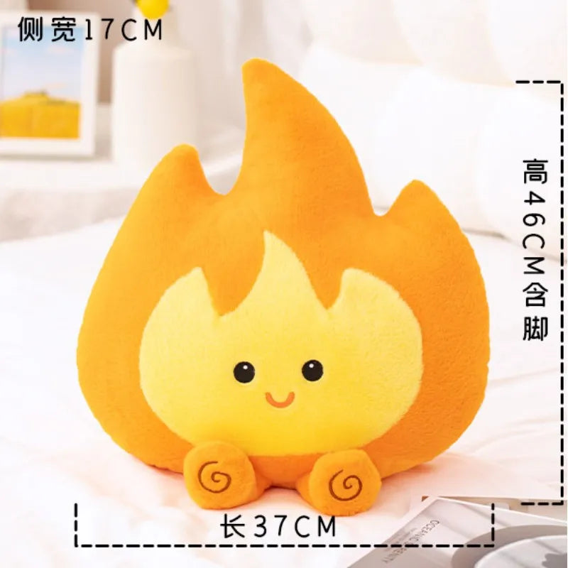 46CM Cute Little Fire Man Plush Toys Cartoon Anime Stuffed Dolls Kawaii Room Decor Toy Hobby Collection