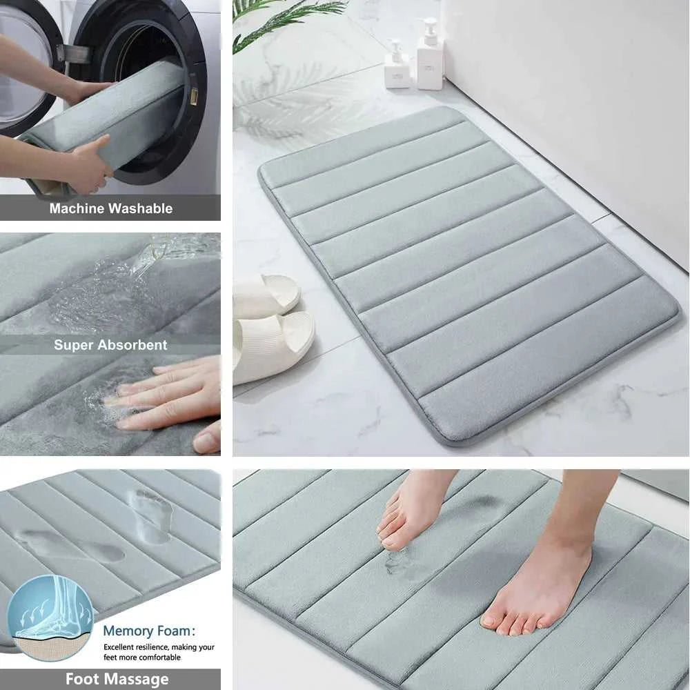 1/2/3Pieces Memory Foam Bathroom Mat Set Non-slip Bath Mat Super Absorbent Water Bathroom Floor Mat Machine Washable Toilet Rug The jack market .AU The jack market .AU $ 28 14:366#Navy;183:200007741#B 50x80CM