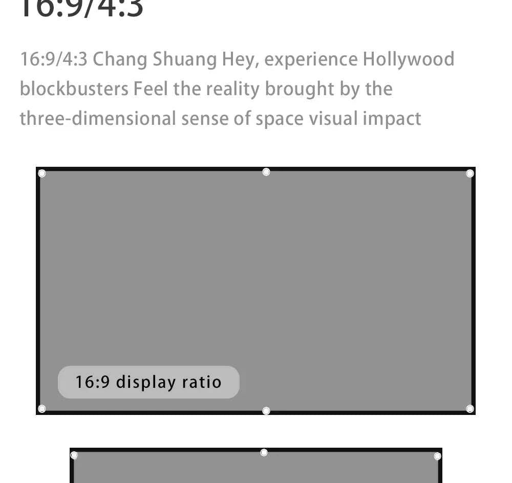 ZHNUWIE Projector Screen 16:9 Metal Anti Light Curtain Reflective Fabric Cloth For YG300 XGIMI H3 HALO Mogo Xiaomi DLP Projector The jack market .AU The jack market .AU Accessories Electronics $ 71 977:202689808