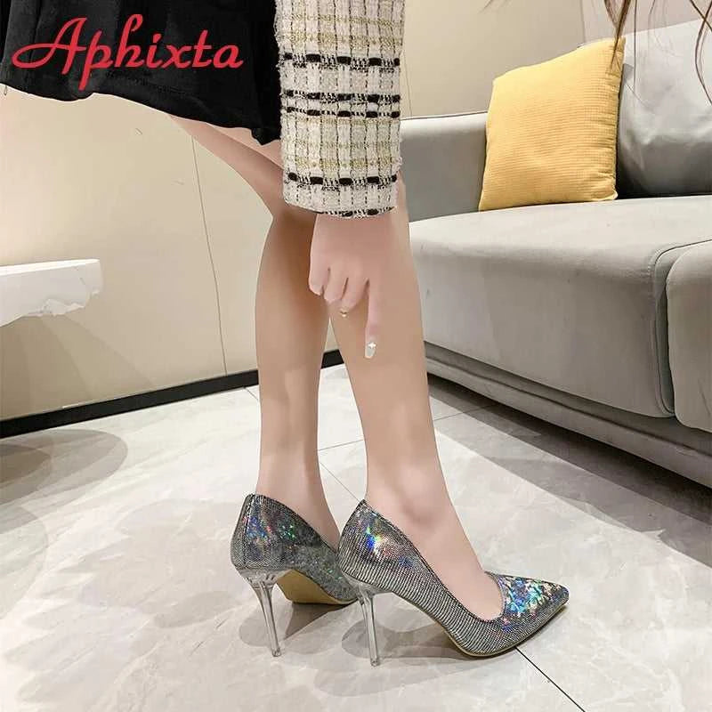 Aphixta 10cm High Tansparent Stiletto Heels Women Pumps Dazzle Colorful Official Party Shoes Big Size 33-50 The jack market .AU The jack market .AU Step Up Your Style: Trendy Shoes for Every Occasion! $ 82 14:173#Pink;200000124:200006266#50