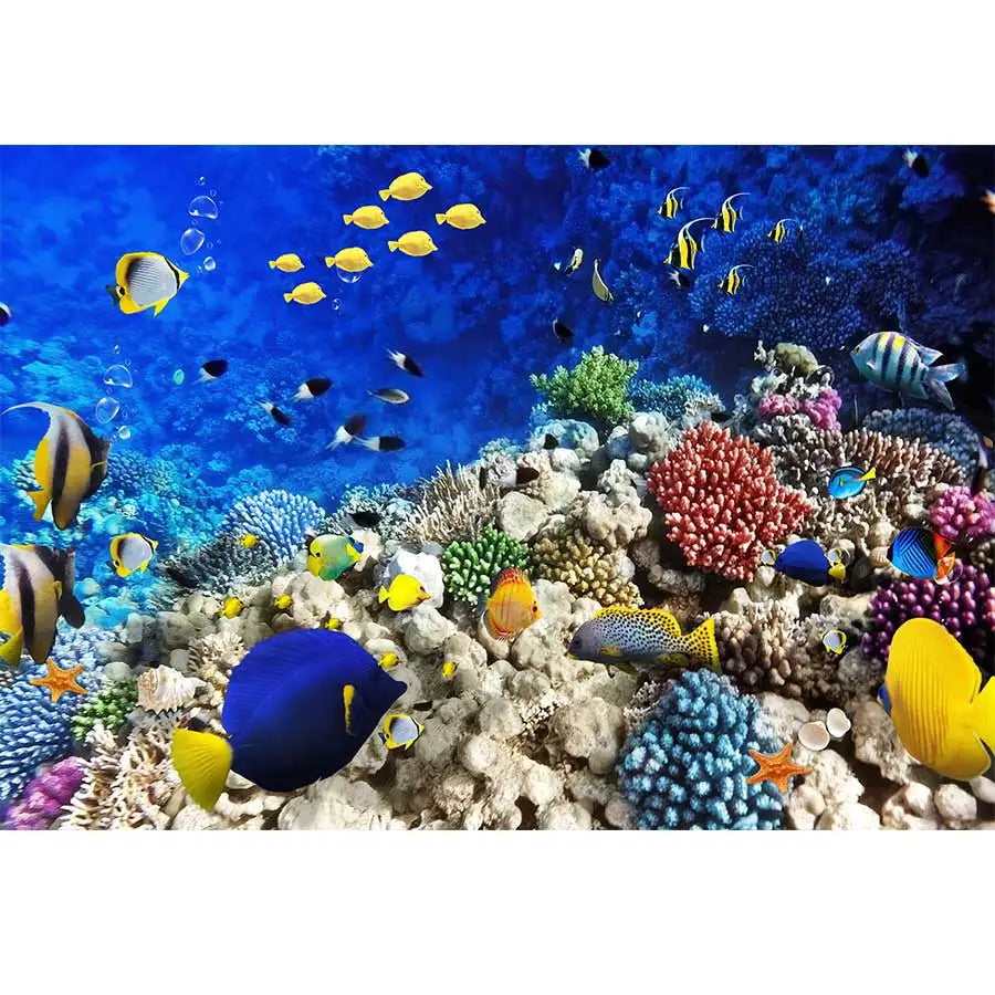 Underwater World Dolphin Coral Seaweed Seabed Aquarium Theme Photography Background Children Birthday Party Decor Backdrop