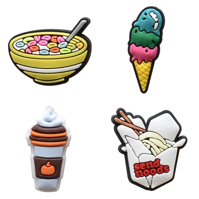 Real Kind Burger Fries Shoe Charms for Crocs Accessories Sandals Kids Clogs Pins Badges Men Jeans Women Decorations Buckle Shoes