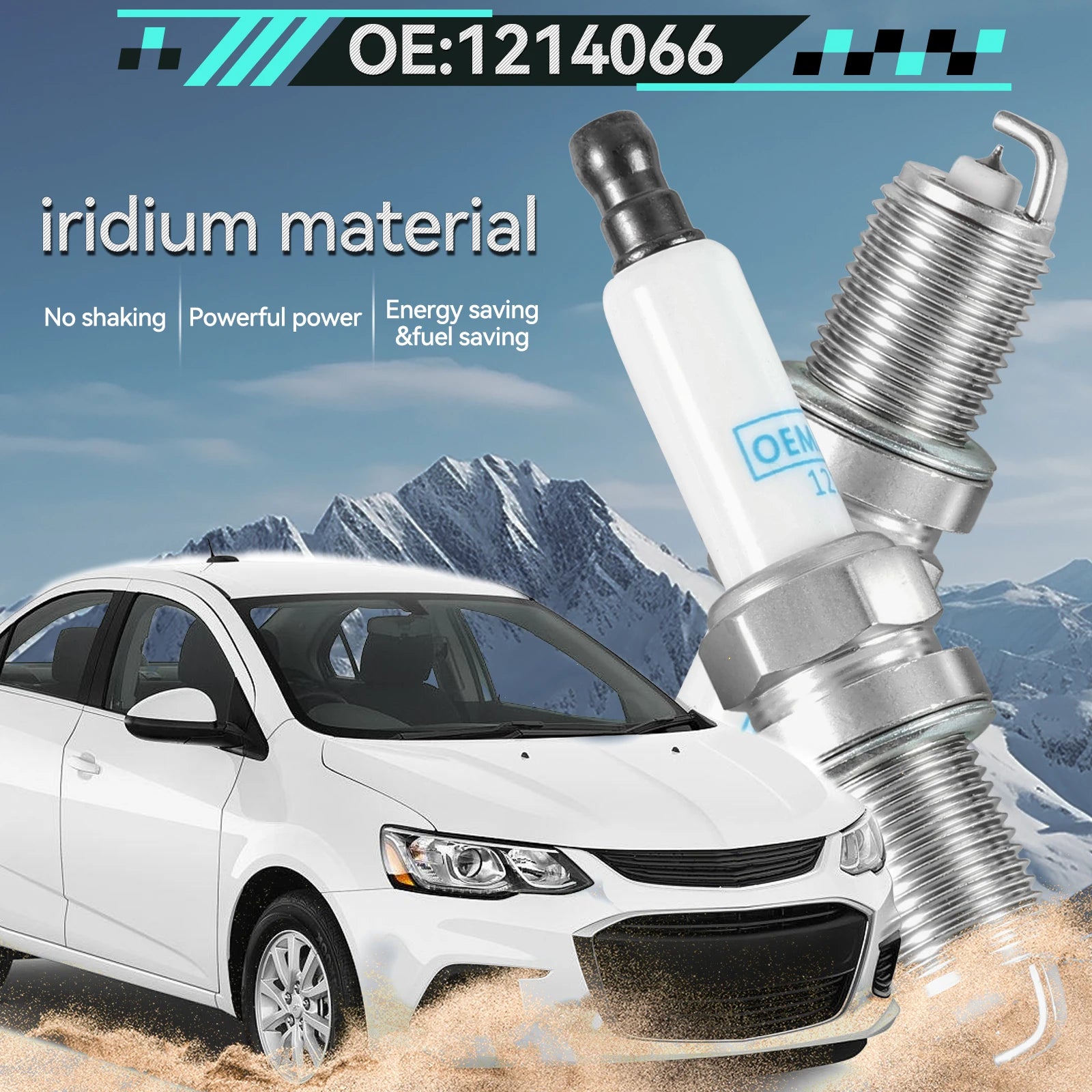 4Pcs OEMASSIVE 55576026 Iridium Spark Plugs （1.4L L4）For Chevrolet Trax Sonic Cruze 2011-2015 Opel ASTRA CORSA INSIGNIA Vauxhall