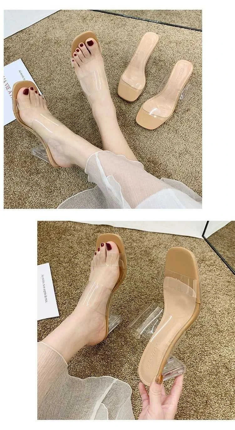 Transparent High Heels Women Square Toe Sandals Summer Shoes Woman Clear High Pumps Wedding Jelly Buty Damskie Heels Slippers The jack market .AU The jack market .AU Step Up Your Style: Trendy Shoes for Every Occasion! $ 72 14:193#Apricot color 5CM;200000124:100013888